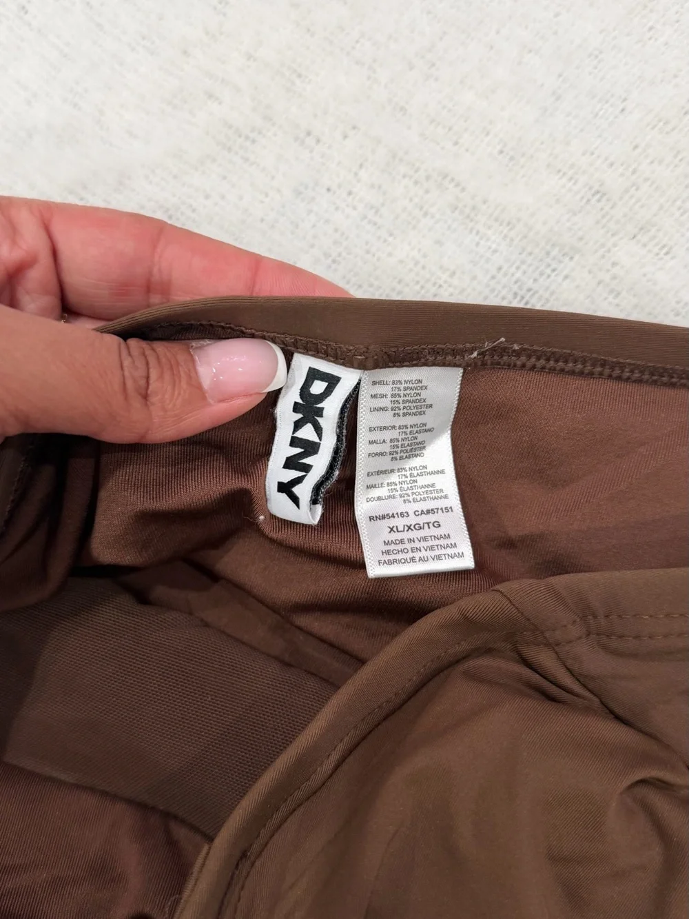DKNY Brown Strapless Ruched One-Piece - Picture 3 of 3